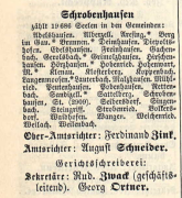 Übersicht über den Zuständigkeitsbereich und die Besetzung des Amtsgerichts Schrobenhausen 1888