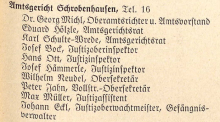 Besetzung und Übersicht Amtsgericht Schrobenhausen 1939